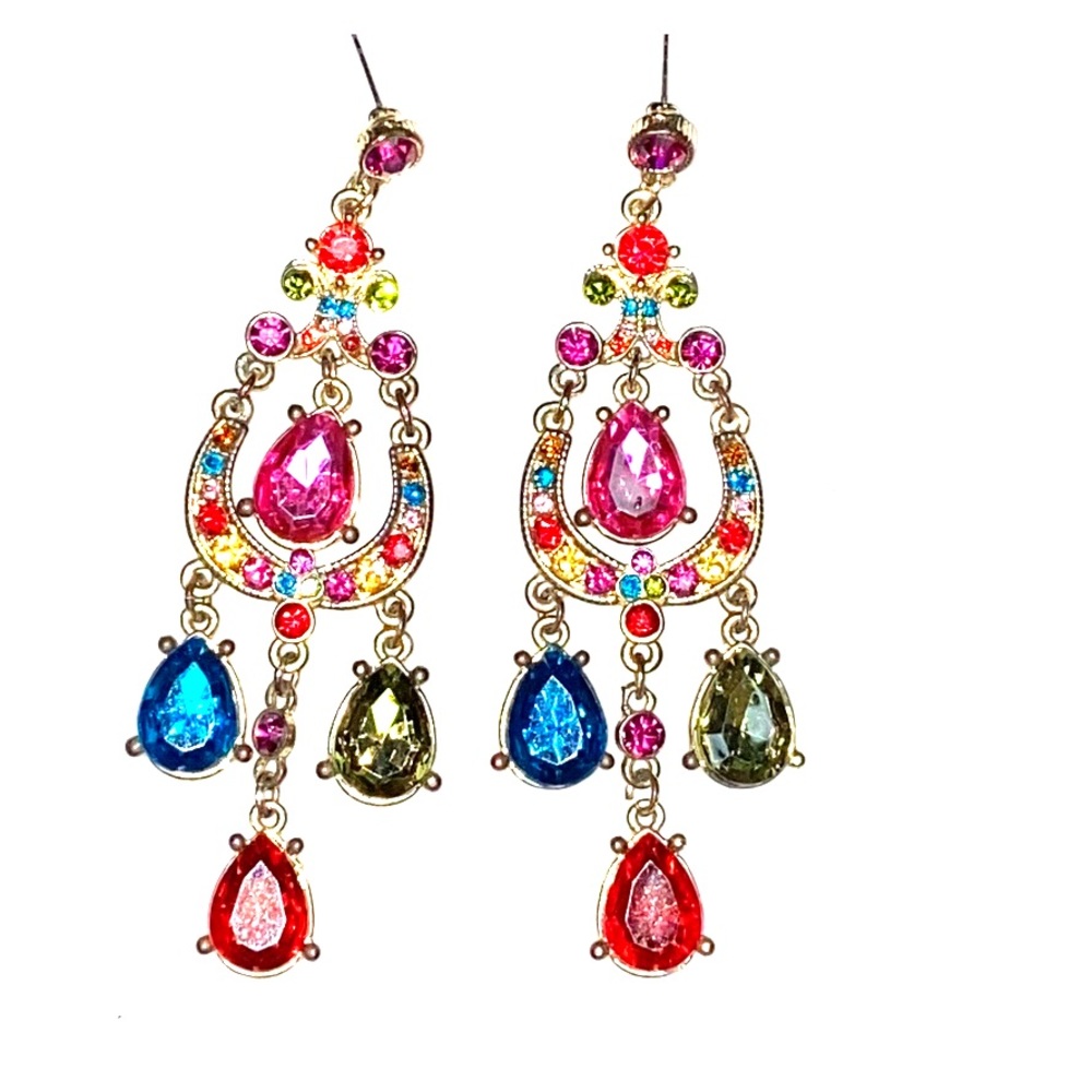 Gorgeous colorful Statement earrings - Picture 1 of 4